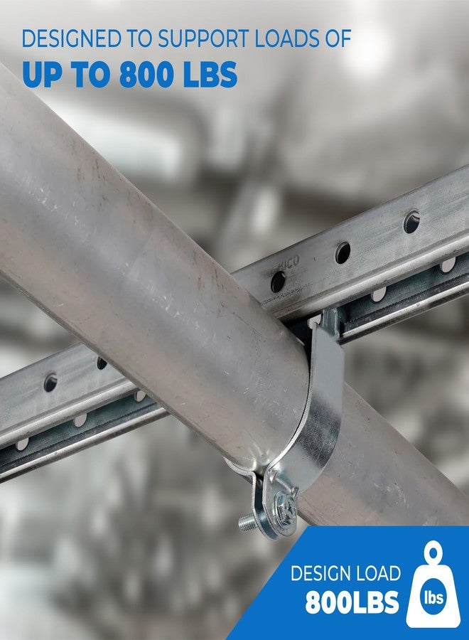 OHLECTRIC مشبك دعامة عالمي من OHLECTRIC مقاس 2-1/2 بوصة لتثبيت الأنابيب الصلبة/IMC وEMT على الدعامة، مطلي بالزنك كهربائياً | يتحمل حمولة 800 رطل | (عبوة من 4 قطع) - Image 4